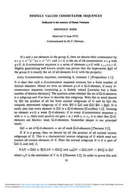 Finitely Valued Commutator Sequences