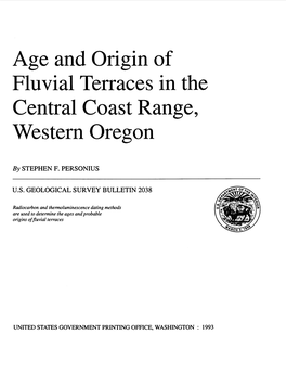 Age and Origin of Fluvial Terraces in the Central Coast Range, Western Oregon