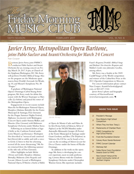 Javier Arrey, Metropolitan Opera Baritone, Joins Pablo Saelzer and Avanti Orchestra for March 24 Concert Nan Cooper