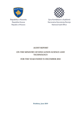 Audit Report on the Ministry of Education Science and Technology