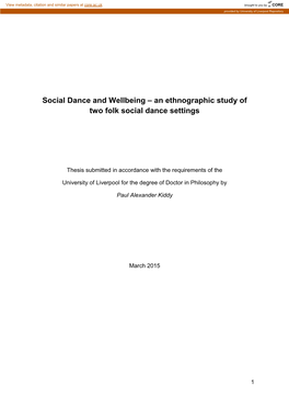 An Ethnographic Study of Two Folk Social Dance Settings