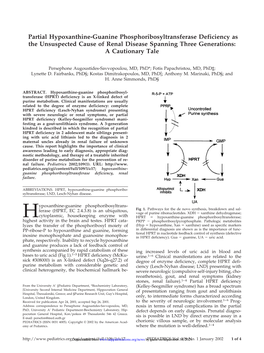 Partial Hypoxanthine-Guanine Phosphoribosyltransferase Deficiency As the Unsuspected Cause of Renal Disease Spanning Three Generations: a Cautionary Tale