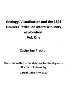 Geology, Visualization and the 1893 Hauliers' Strike: an Interdisciplinary Exploration: Vol