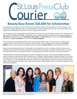 Beauty Buzz Raises $20,000 for Scholarships on September 15, 2018, Your Press Club Held Its Annual Beauty Buzz at Neiman Marcus in Plaza Frontenac