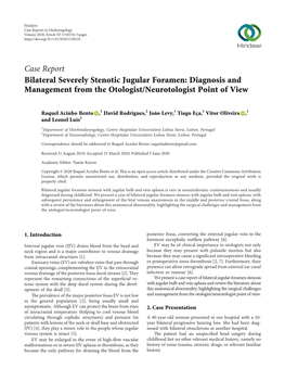 Bilateral Severely Stenotic Jugular Foramen: Diagnosis and Management from the Otologist/Neurotologist Point of View