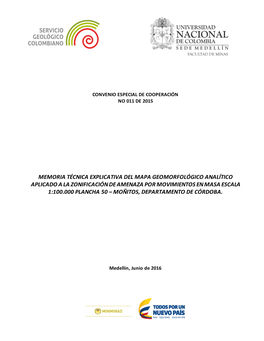 Memoria Técnica Explicativa Del Mapa Geomorfológico