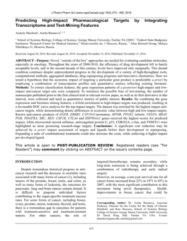 Predicting High-Impact Pharmacological Targets by Integrating Transcriptome and Text-Mining Features