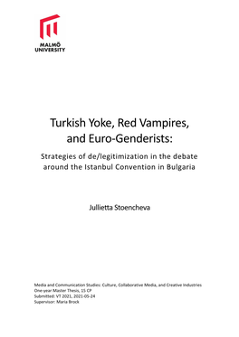 Turkish Yoke, Red Vampires, and Euro-Genderists