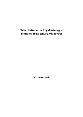 Characterization and Epidemiology of Members of the Genus Torradovirus