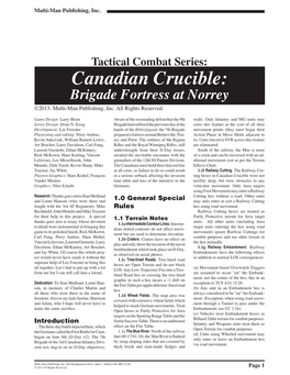 Canadian Crucible: Brigade Fortress at Norrey ©2013