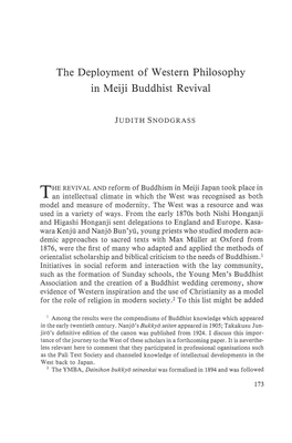 The Deployment of Western Philosophy in Meiji Buddhist Revival