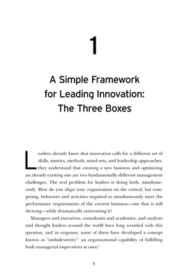 A Simple Framework for Leading Innovation: the Three Boxes