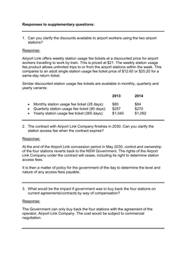 Transport for NSW Not Accept These Recommendations?