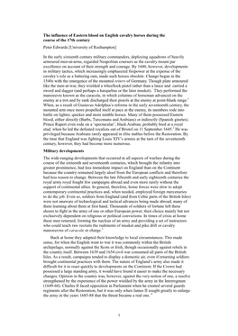 The Influence of Eastern Blood on English Cavalry Horses During the Course of the 17Th Century Peter Edwards [University of Roehampton]