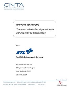 Rapport Technique