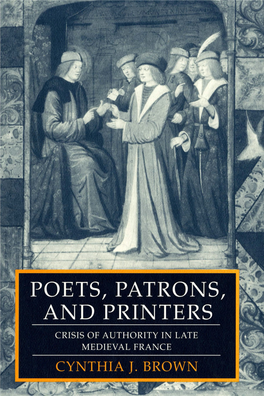 Poets, Patrons, and Printers Crisis of Authority in Late