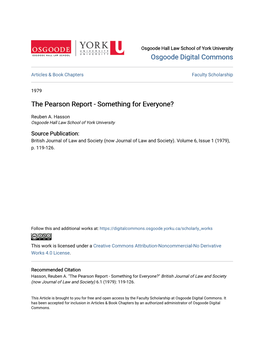 The Pearson Report - Something for Everyone?