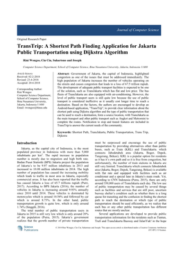 A Shortest Path Finding Application for Jakarta Public Transportation Using Dijkstra Algorithm