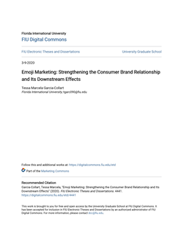Emoji Marketing: Strengthening the Consumer Brand Relationship and Its Downstream Effects