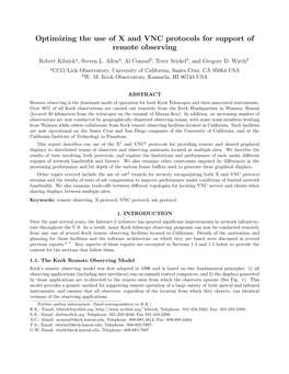 Optimizing the Use of X and VNC Protocols for Support of Remote Observing