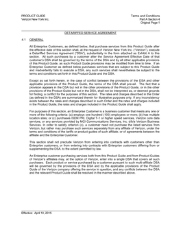 Section 4- Detariffed Service Agreement (Dsa)