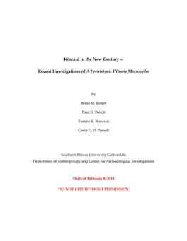 Kincaid in the New Century— Recent Investigations of a Prehistoric