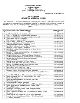 Sales Tax & Federal Excise