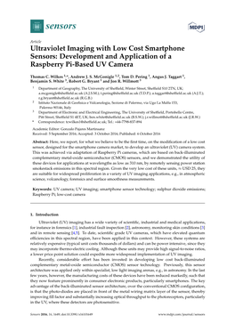 Ultraviolet Imaging with Low Cost Smartphone Sensors: Development and Application of a Raspberry Pi-Based UV Camera