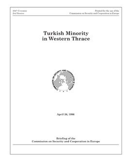 Turkish Minority in Western Thrace