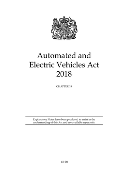Automated and Electric Vehicles Act 2018