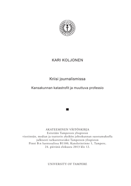 Kriisi Journalismissa