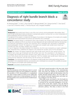 Diagnosis of Right Bundle Branch Block: a Concordance Study M