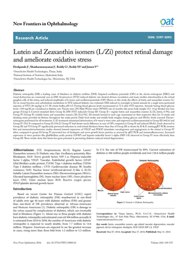 Lutein and Zeaxanthin Isomers (L/Zi) Protect Retinal Damage And