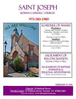 TRUSTEES of the PARISH Luis Carlos Alfaro Dorothy Bosi, George Hayek, Sunday 8:00Am Richard K