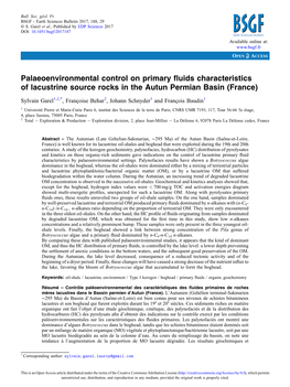 Palaeoenvironmental Control on Primary Fluids