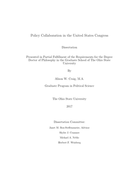 Policy Collaboration in the United States Congress