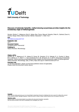 Discovery of Methanogenic Haloarchaea