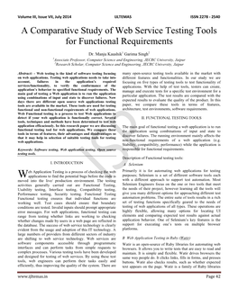 A Comparative Study of Web Service Testing Tools for Functional Requirements