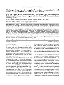 Challenges in Agroforestry Mapping for Carbon Sequestration Through Remote Sensing and CO2 Fix Model in Guna District R.H