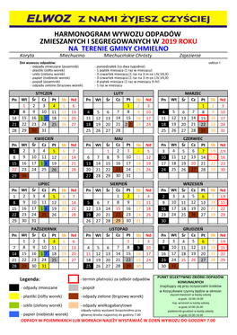 Harmonogram Wywozu Odpadów