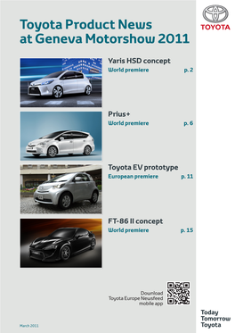 Toyota Product News at Geneva Motorshow 2011