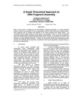A Graph Theoretical Approach to DNA Fragment Assembly