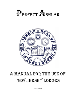 The Perfect Ashlar 2018-19 for Grand Lodge of New Jersey
