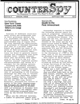New York Times Covers and Aids 1983 Cia Coup in Iran