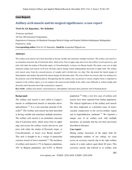 Axillary Arch Muscle and Its Surgical Significance: a Case Report