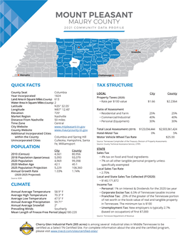 Mount Pleasant Maury County 2021 Community Data Profile