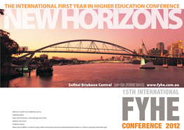 15Th International First Year in Higher Education Conference