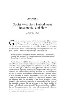 Daoist Mysticism: Embodiment, Eudaimonia, and Flow