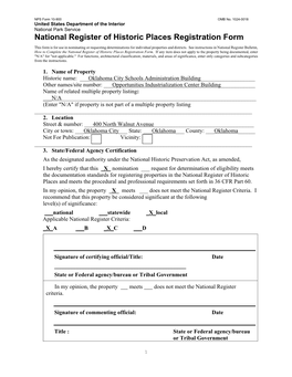 National Register of Historic Places Registration Form