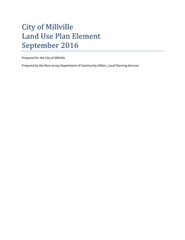 City of Millville Land Use Plan Element September 2016